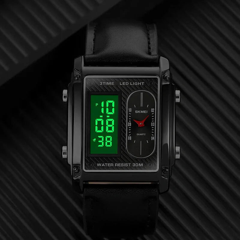 Men's SKMEl 8681 Casual Three Time (Digital Analog Luxury Watch)