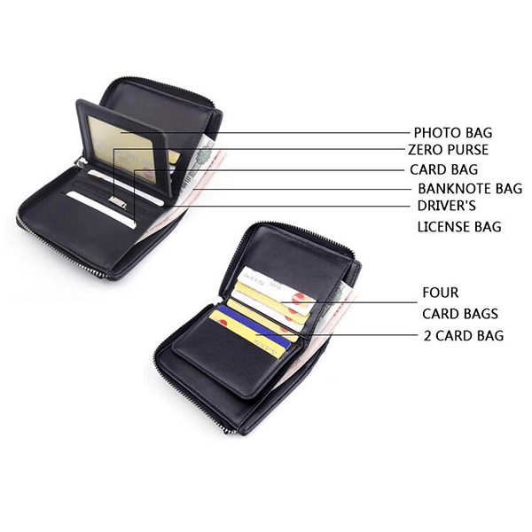 Zipper Short Men Casual Wallet