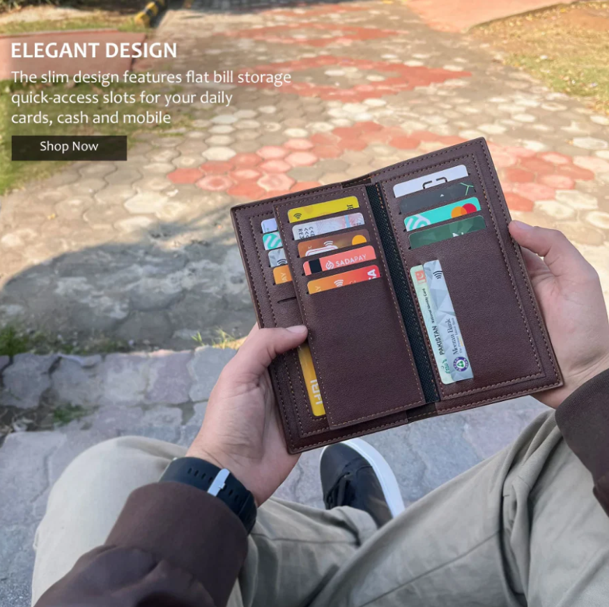 New Classic Long Fold Leather Wallet.
