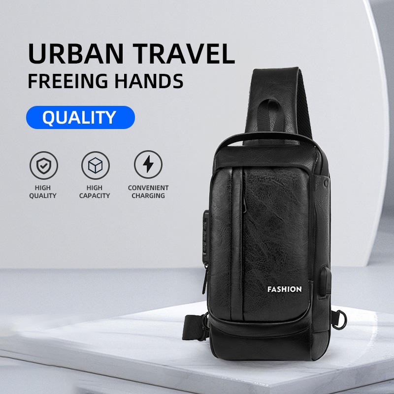 Fashion PU Leather Men's Shoulder Bags