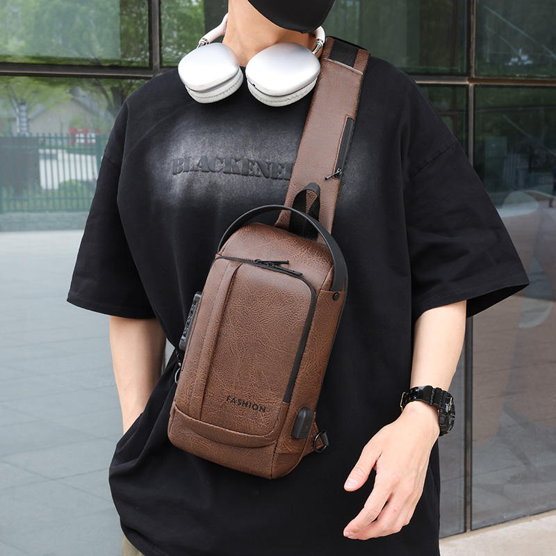 Fashion PU Leather Men's Shoulder Bags