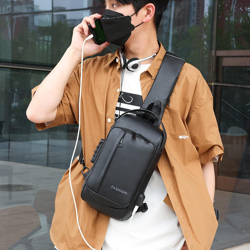 Fashion PU Leather Men's Shoulder Bags