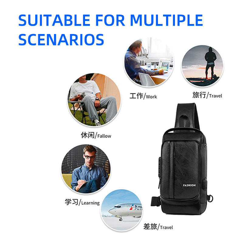 Fashion PU Leather Men's Shoulder Bags