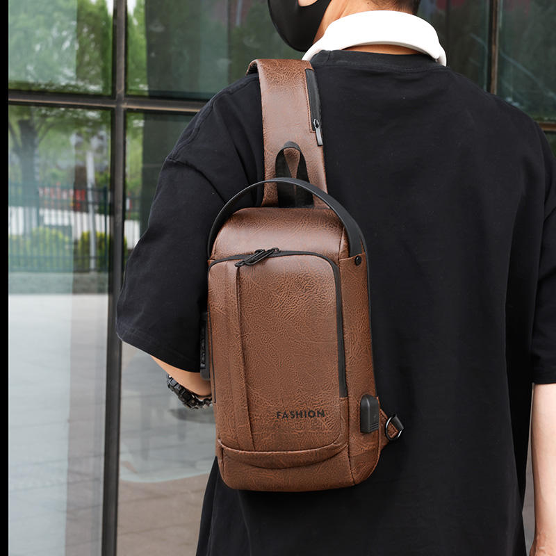 Fashion PU Leather Men's Shoulder Bags