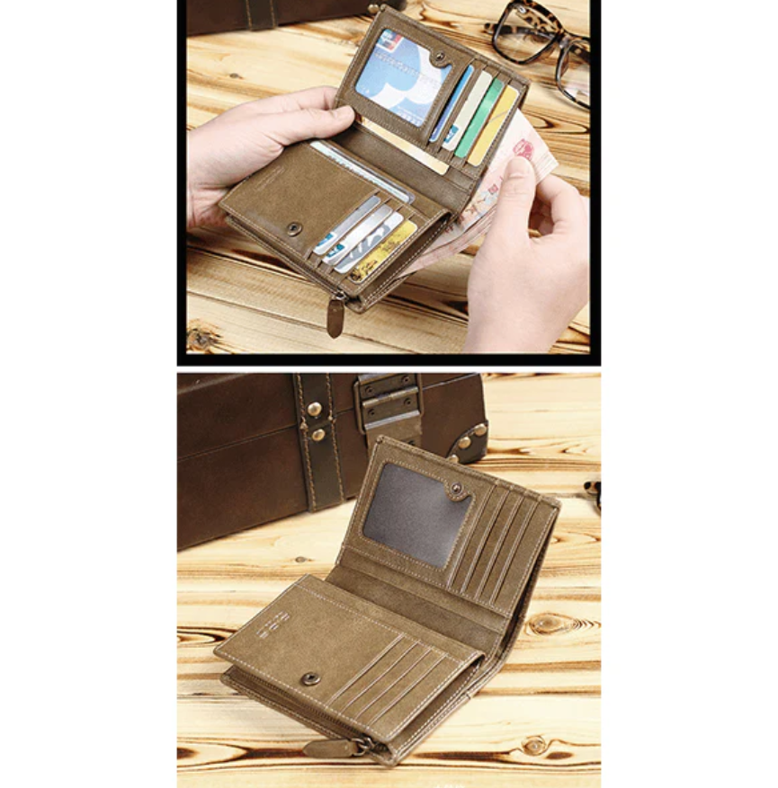 DIDE Genuine Leather Short Wallet
