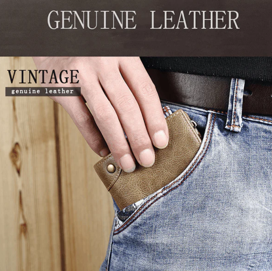 DIDE Genuine Leather Short Wallet